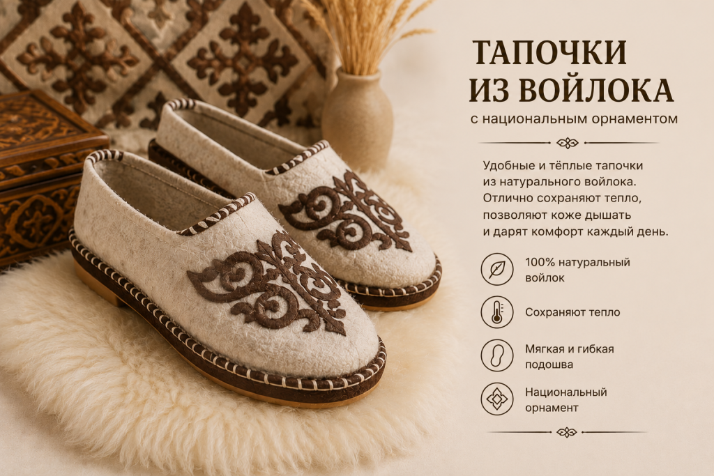 Традиционные войлочные тапочки